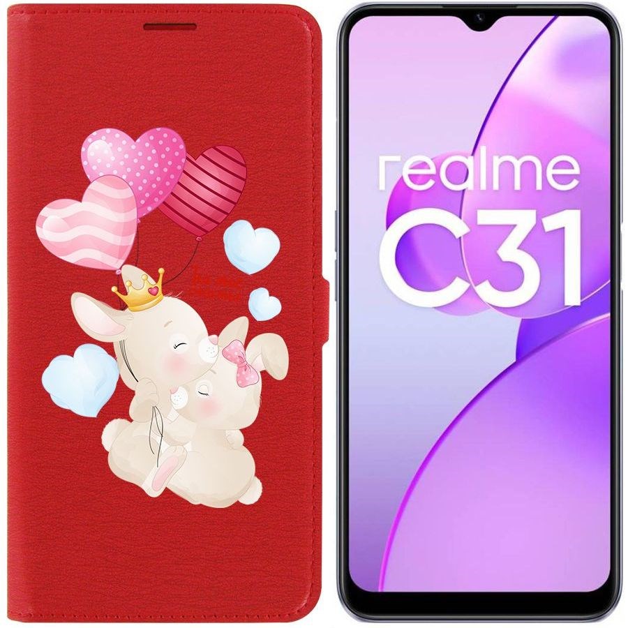 

Чехол-книжка Eco Book для Realme C31 Ты-моё счастье, Красный