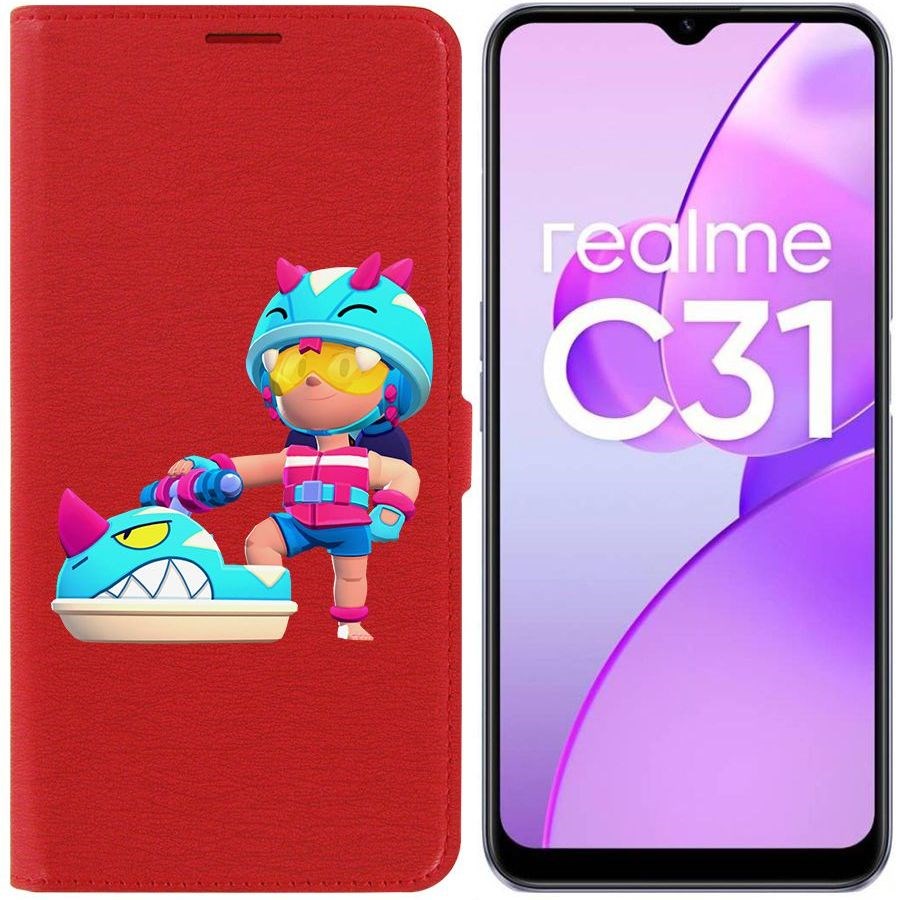 

Чехол-книжка Eco Book для Realme C31 Brawl Stars-Аквабайкер Джеки