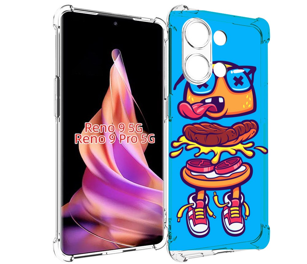 

Чехол MyPads Бургер с очками для Oppo Reno 9/Reno 9 Pro, Прозрачный, Tocco
