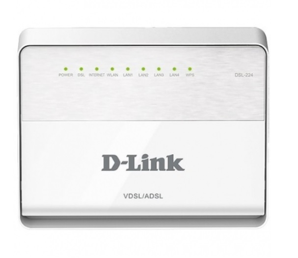 Маршрутизатор D-Link DSL-224/R1A серый, белый