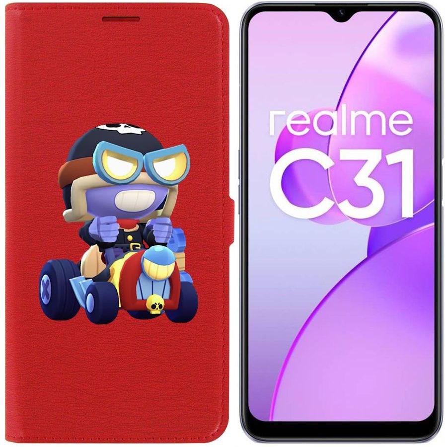

Чехол-книжка Eco Book для Realme C31 Brawl Stars-Безумный Карл