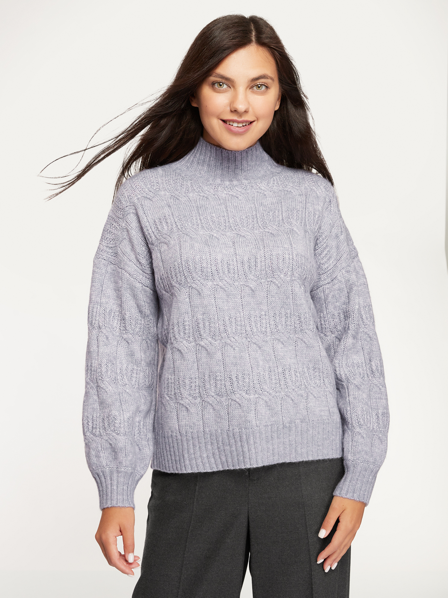 

Свитер женский oodji 64405099 фиолетовый XL, 64405099