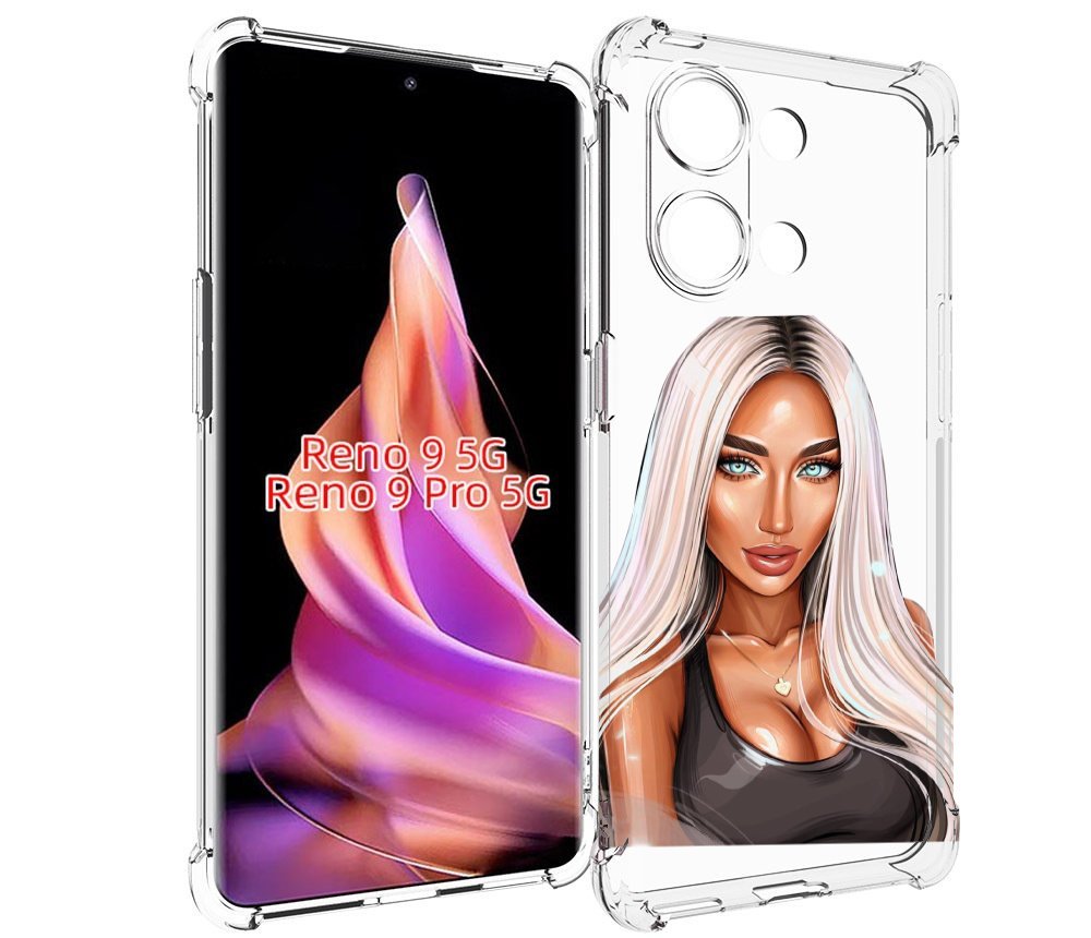 

Чехол MyPads Блондинка женский для Oppo Reno 9/Reno 9 Pro, Прозрачный, Tocco