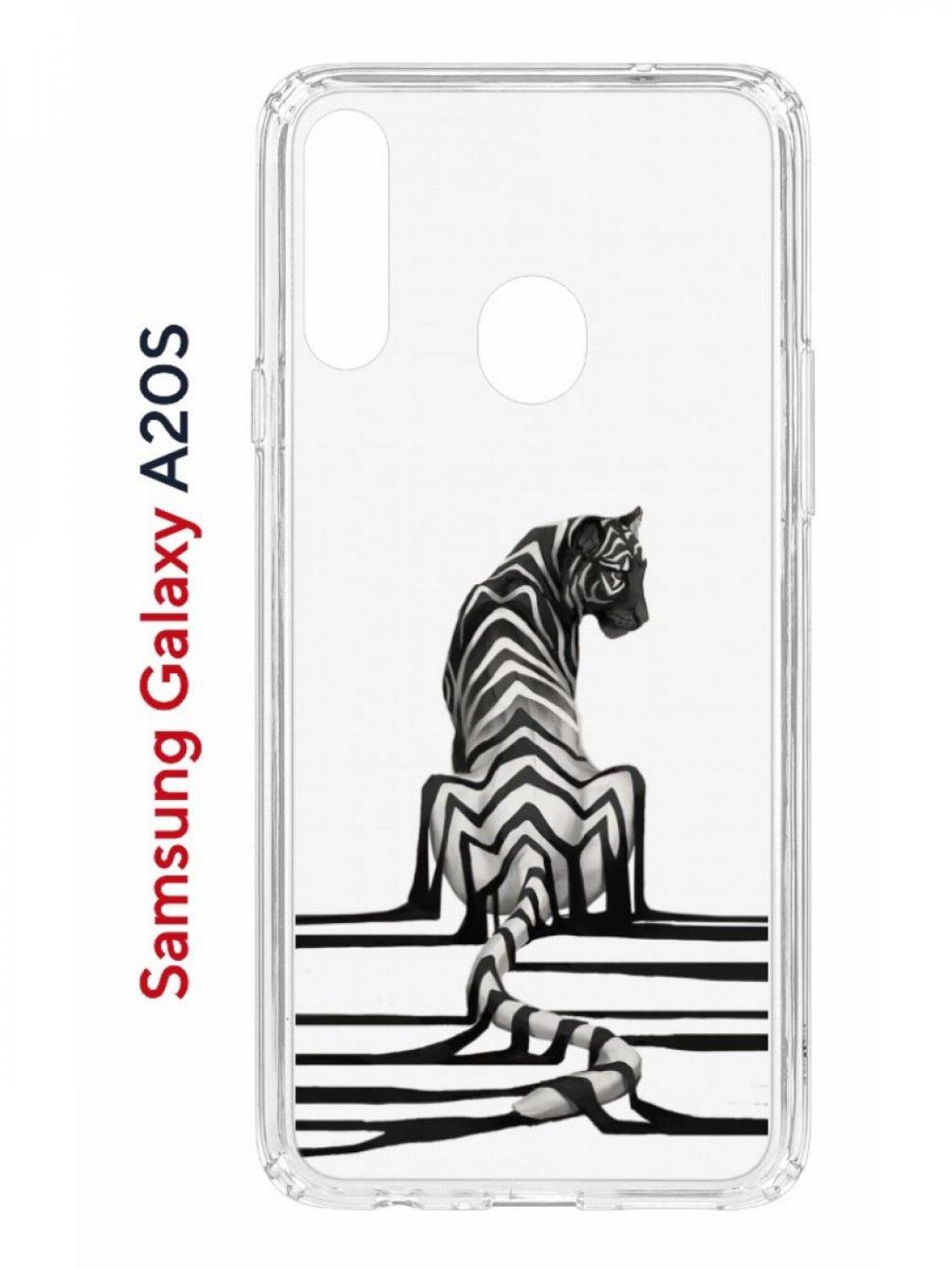 Чехол на Samsung Galaxy A20S с принтом Kruche Print Tiger, противоударный бампер
