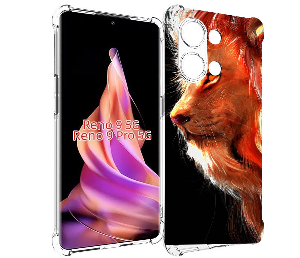 

Чехол MyPads Арт-рисунок-льва мужской для Oppo Reno 9/Reno 9 Pro, Прозрачный, Tocco