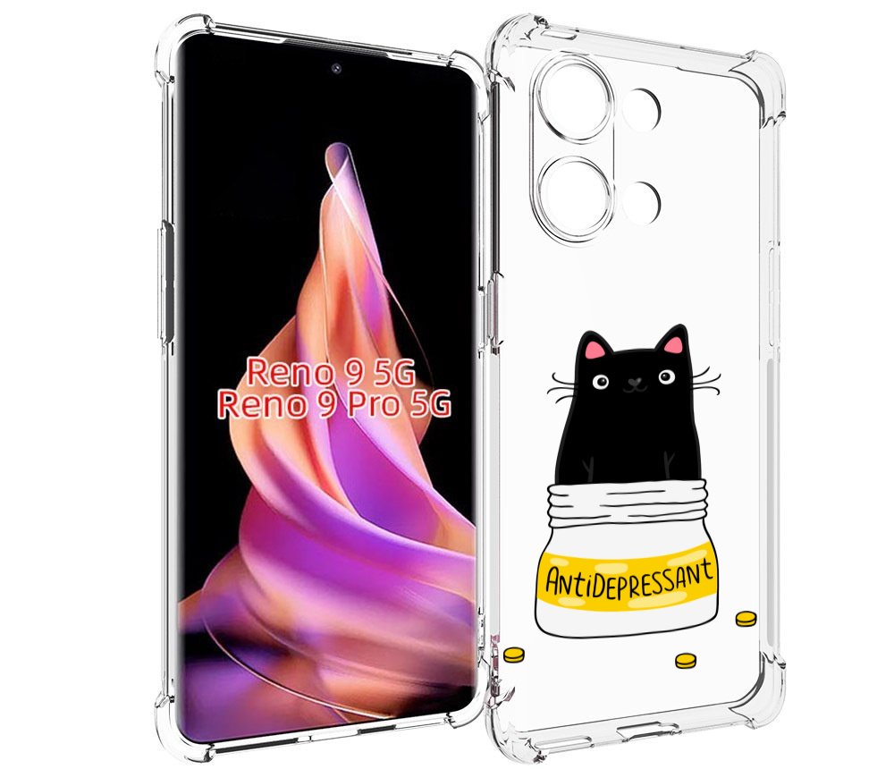 

Чехол MyPads Антидеприсан для Oppo Reno 9/Reno 9 Pro, Прозрачный, Tocco