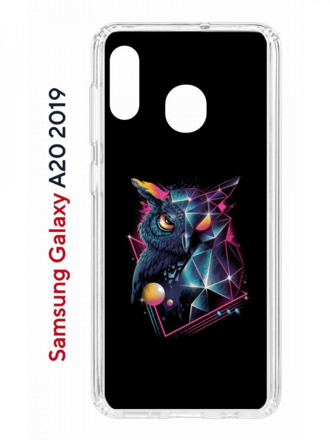 фото Чехол на samsung a20/a30 2019 с принтом kruche print retro owl, противоударный бампер кruче