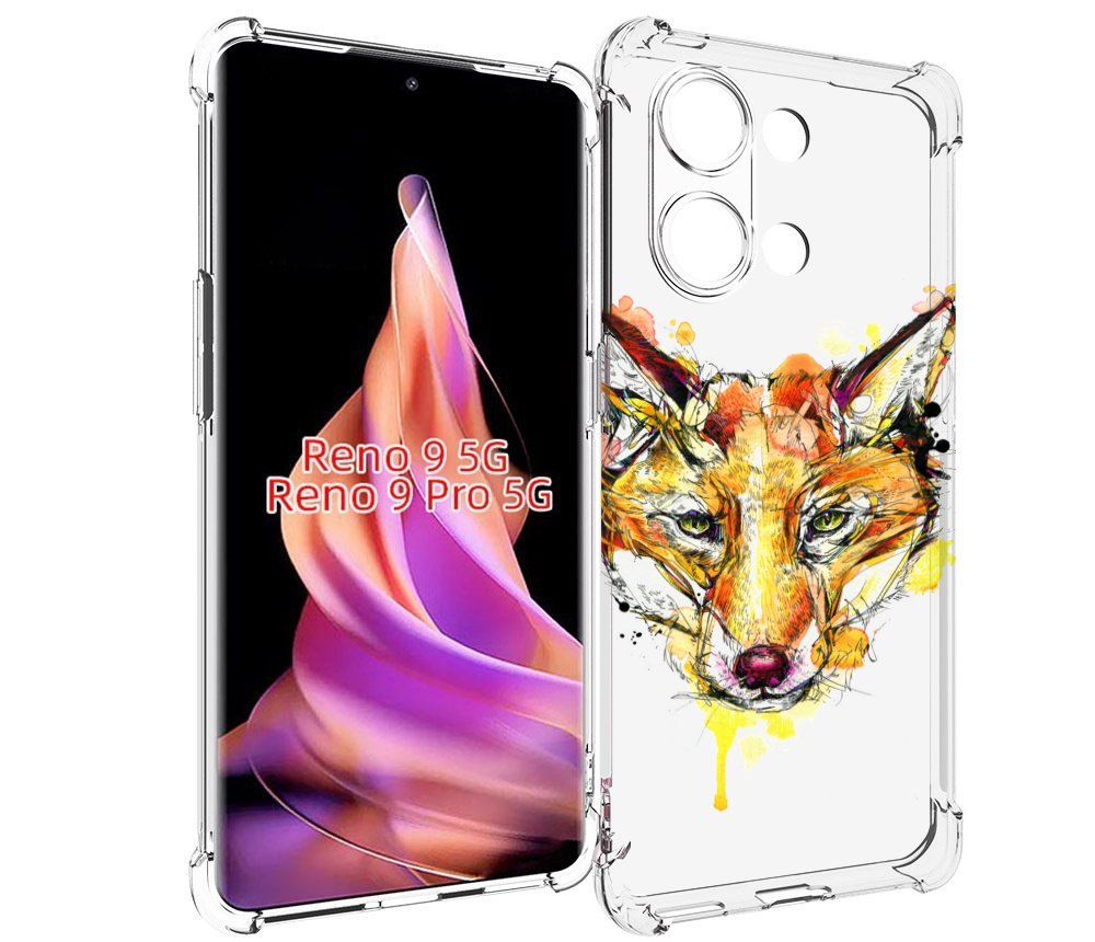 

Чехол MyPads Акварельная лиса для Oppo Reno 9/Reno 9 Pro, Прозрачный, Tocco