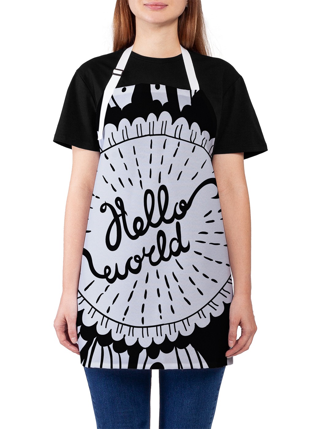 

Фартук женский JoyArty для готовки "Графическое приветствие", универсальный размер