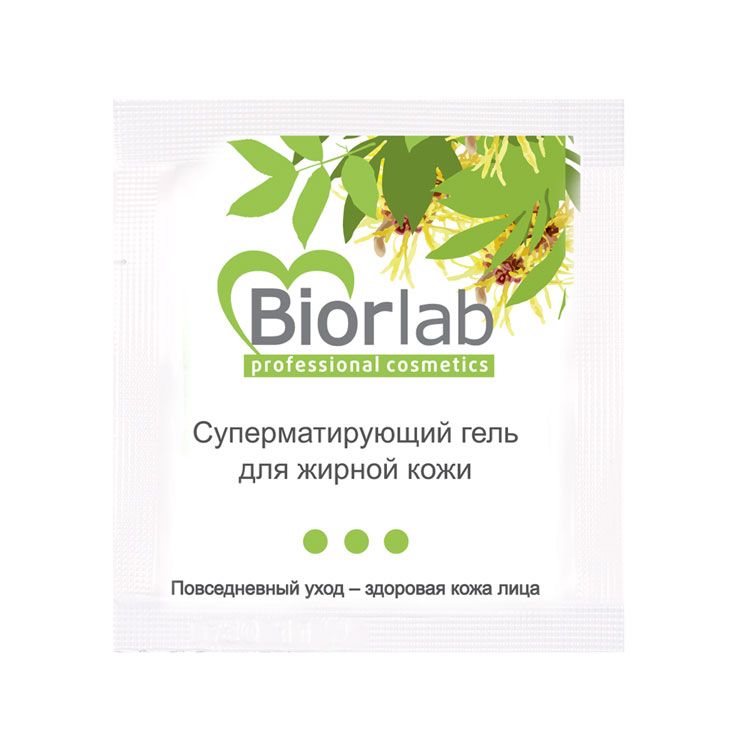 Суперматирующий гель BiorLab для жирной кожи - 3 гр 4шт