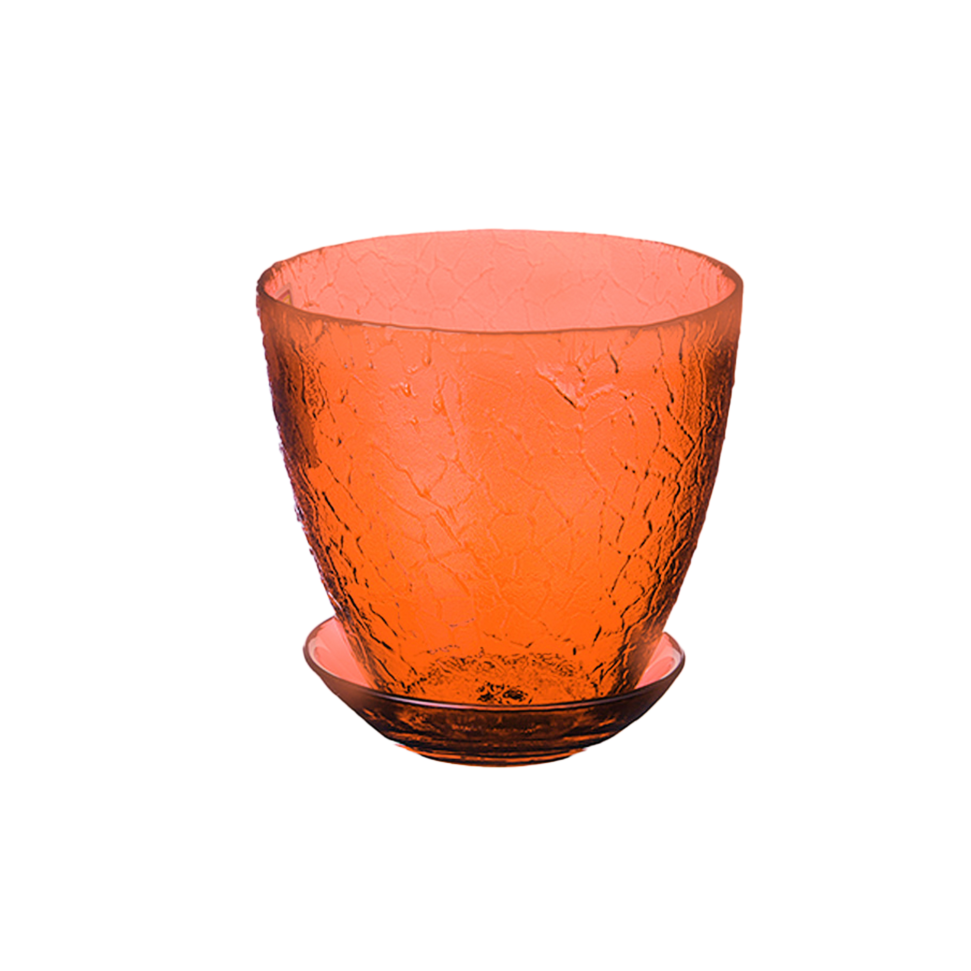 

Цветочный горшок NiNaGlass Змейка 4840156564_ оранжевый, №2 с поддоном змейка