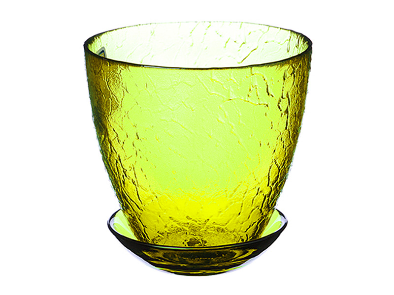 

Цветочный горшок NiNaGlass Змейка 4840156563_ желтый, Змейка