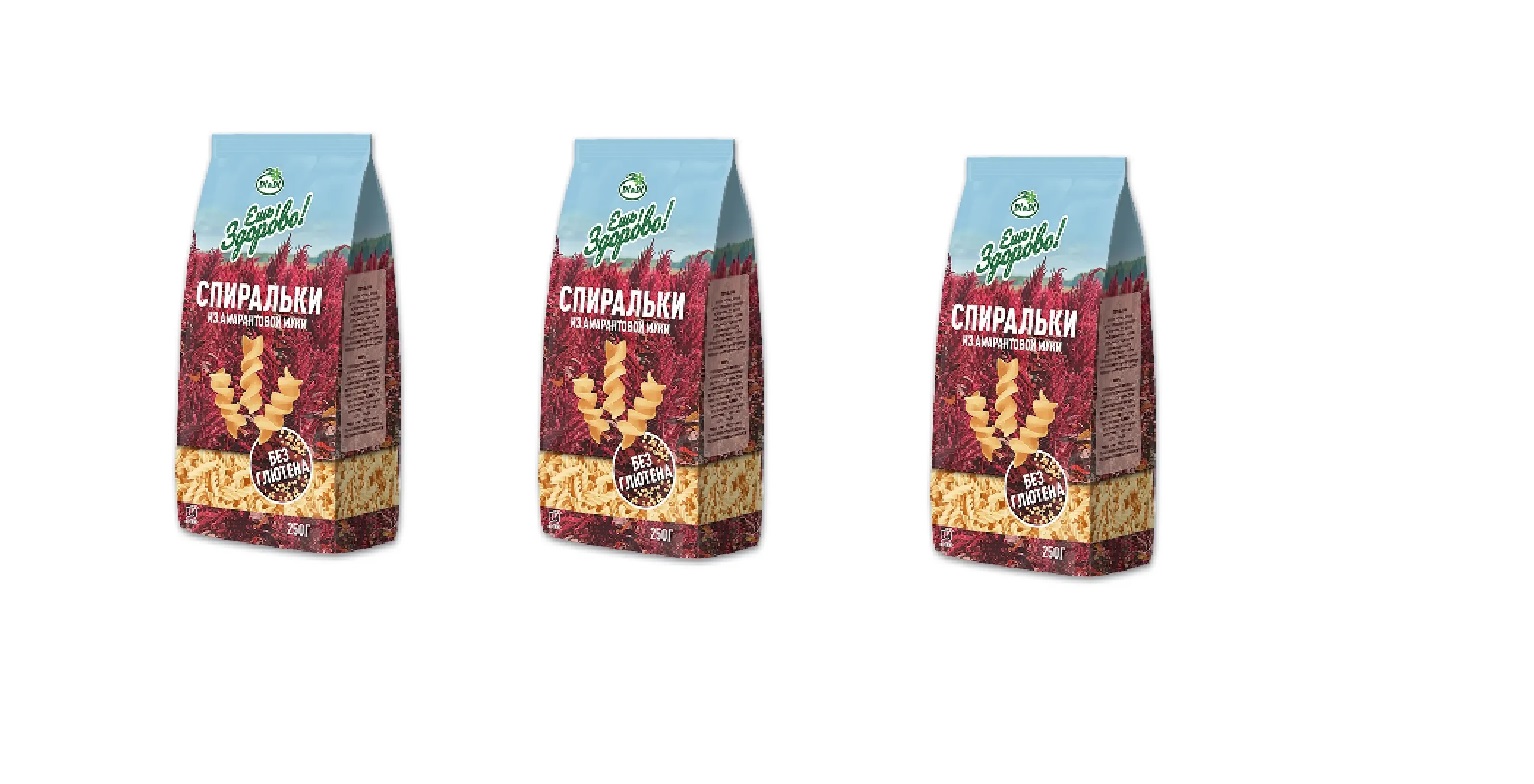 Макаронные изделия Ешь Здорово амарантовые, без глютена, спиральки, 250 г х 3 шт