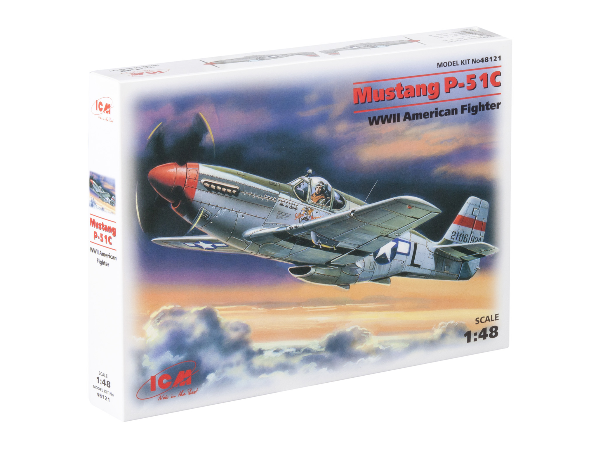 

Сборная модель ICM 1/48 Американский истребитель 2МВ Мустанг P-51 C 48121