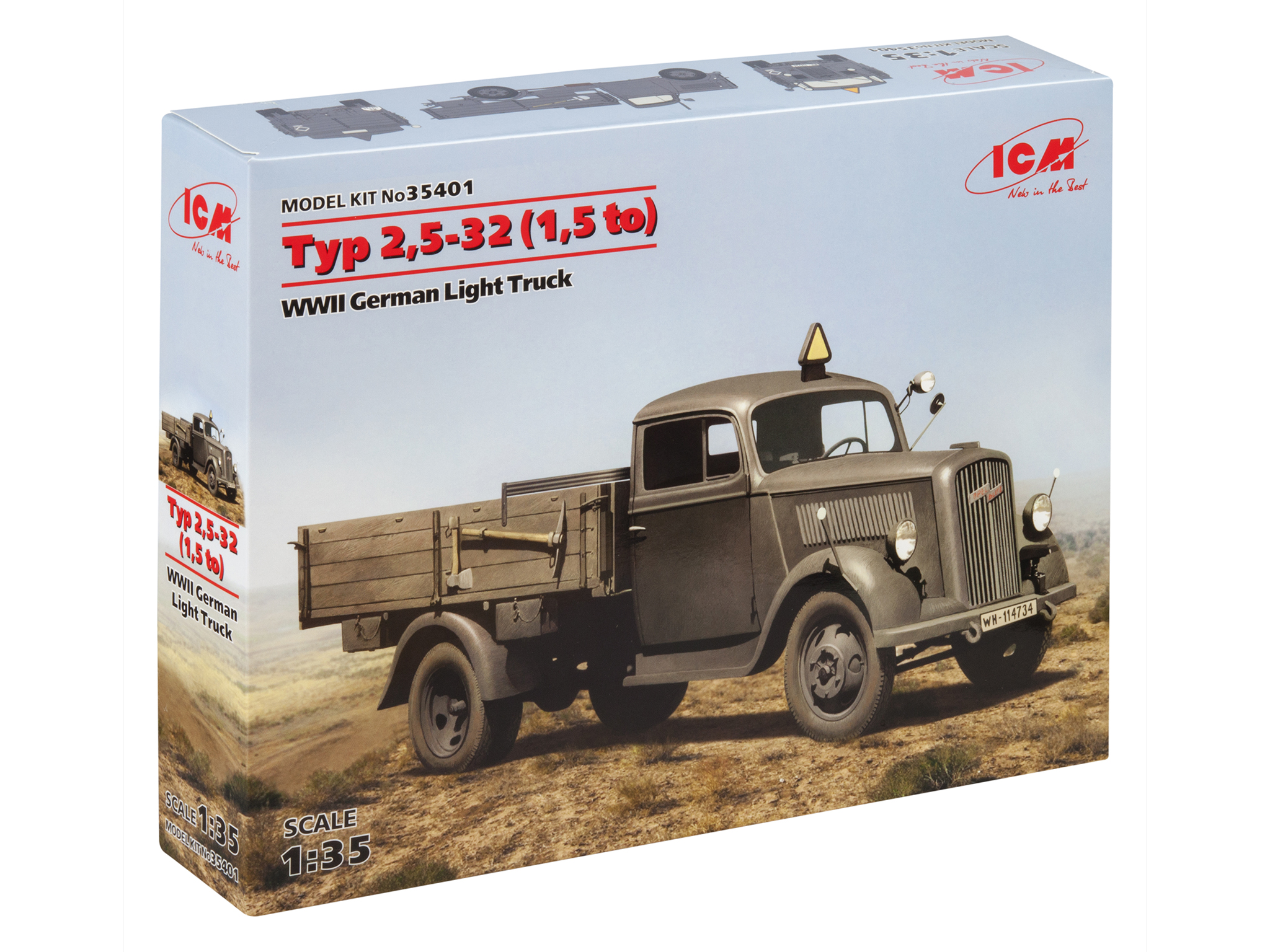 Сборная модель ICM 1/35 Typ 2,5-32 (1,5 to), WWII German Light Truck 35401