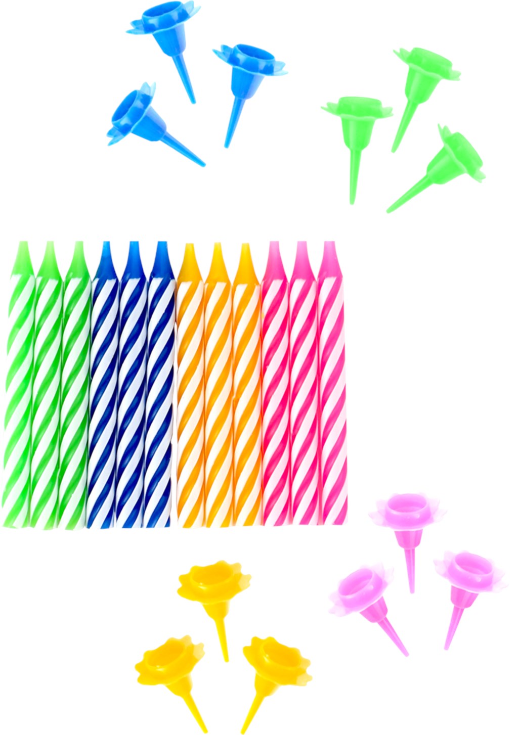 

Свечи праздничные Colors 6,5 см 12 шт, Розовый;зеленый;синий;желтый