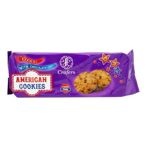 фото Печенье crafers american cookies сдобное с шоколадными дропсами 180 г