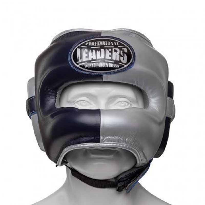 Шлем боксерский LEADERS LS ULTRA с бамперной защитой BL/SIL синий, S/M