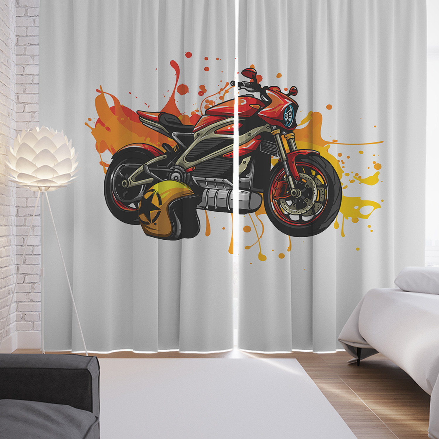 

Шторы фотошторы JoyArty Гонки на мотоцикле 145х265 см 2 полотна сатен p_422850_145x265