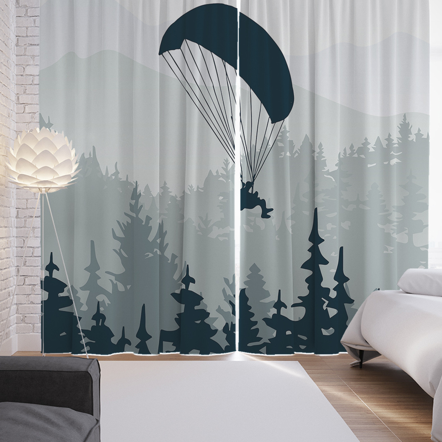 

Шторы фотошторы JoyArty Парашютист 145х265 см 2 полотна сатен p_422859_145x265