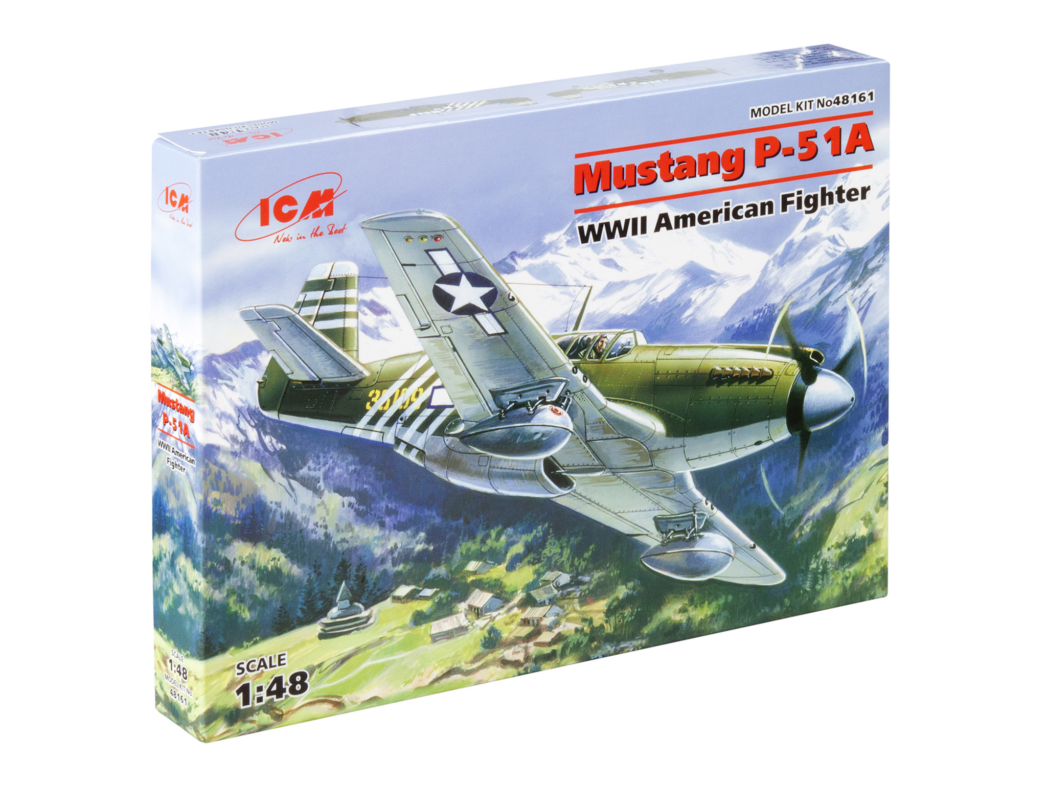 

Сборная модель ICM 1/48 Американский истребитель 2МВ Мустанг P-51A ВВС США 48161