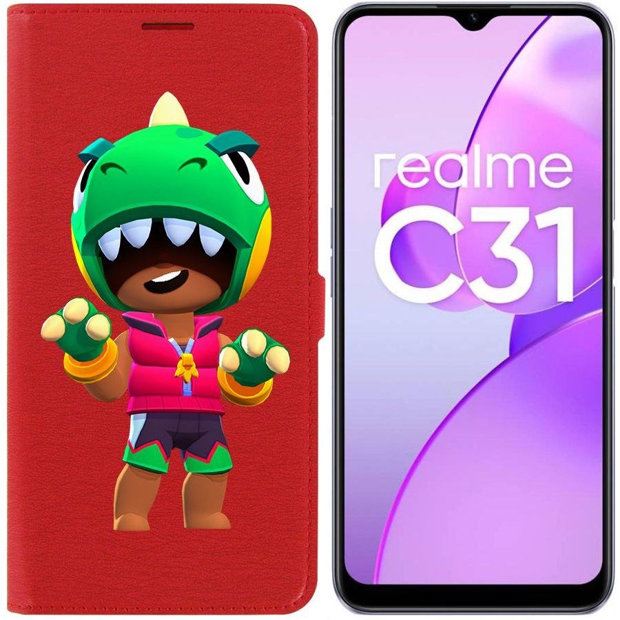 

Чехол-книжка Eco Book для Realme C31 Brawl Stars-Дино Леон