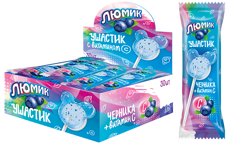 

Леденец Люмик Ушастик со вкусом черники 8 г