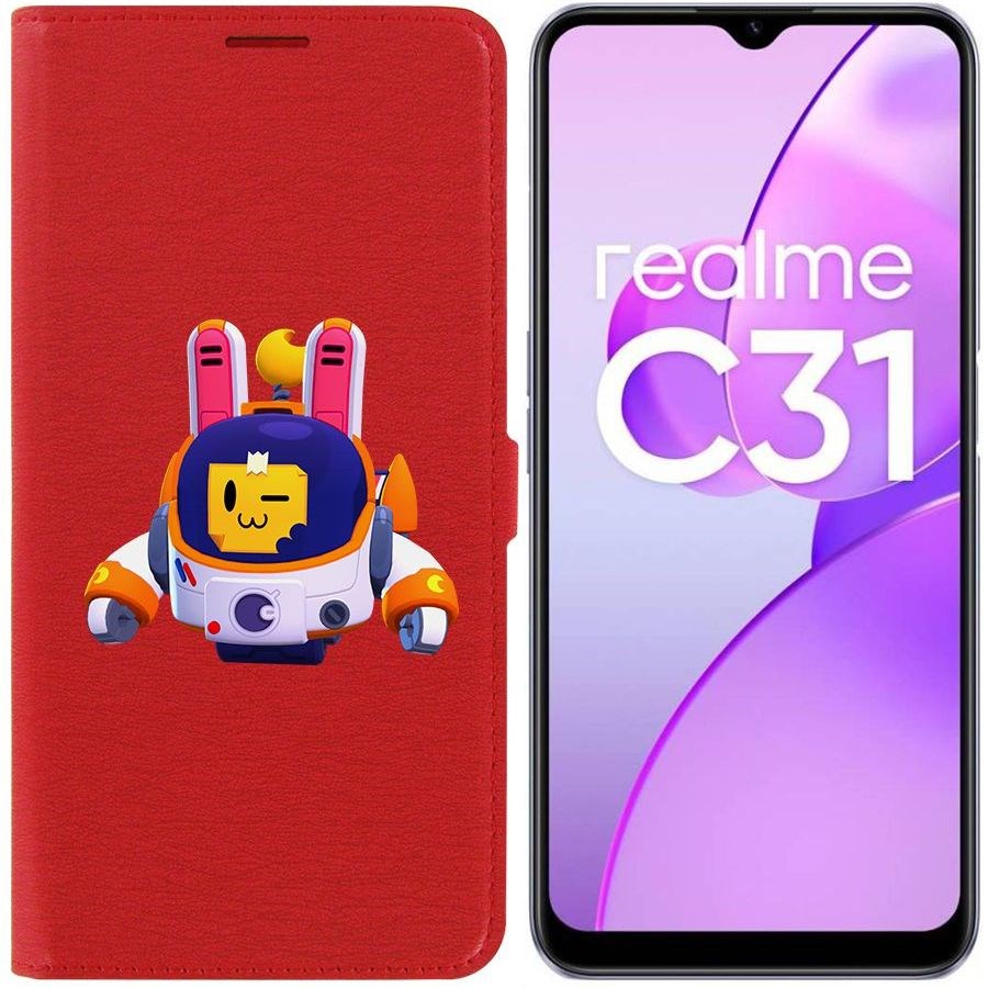 

Чехол-книжка Eco Book для Realme C31 Brawl Stars-Лунный Спраут