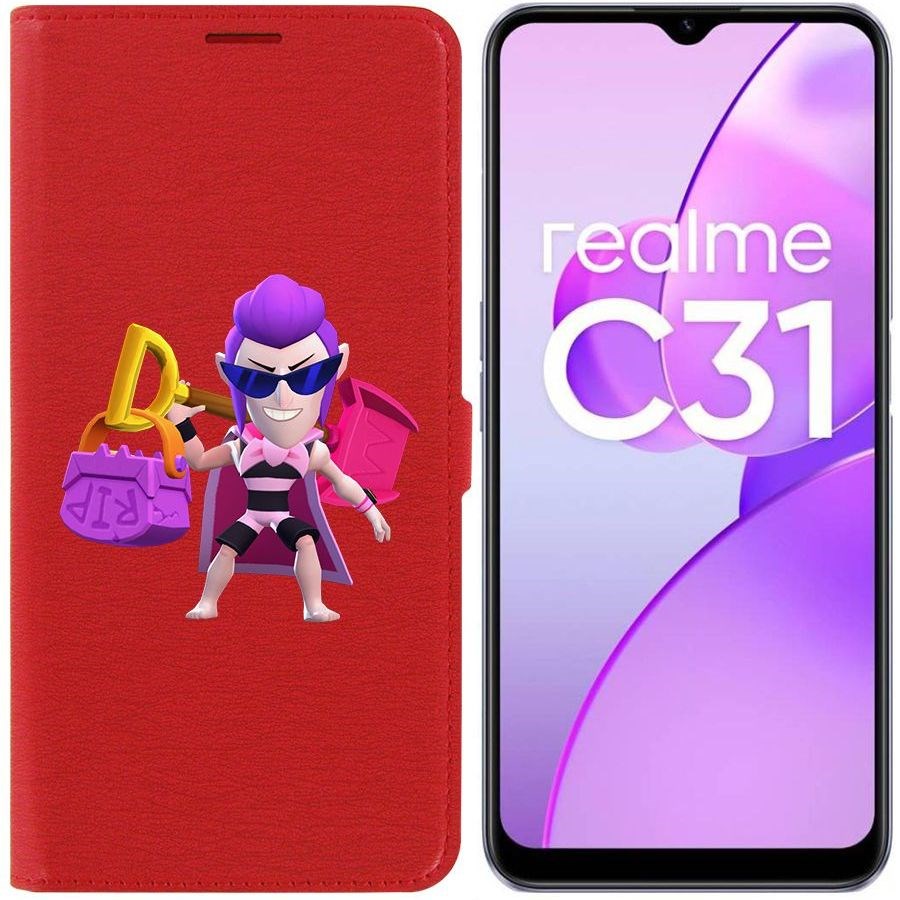 

Чехол-книжка Eco Book для Realme C31 Brawl Stars-Пляжный Мортис