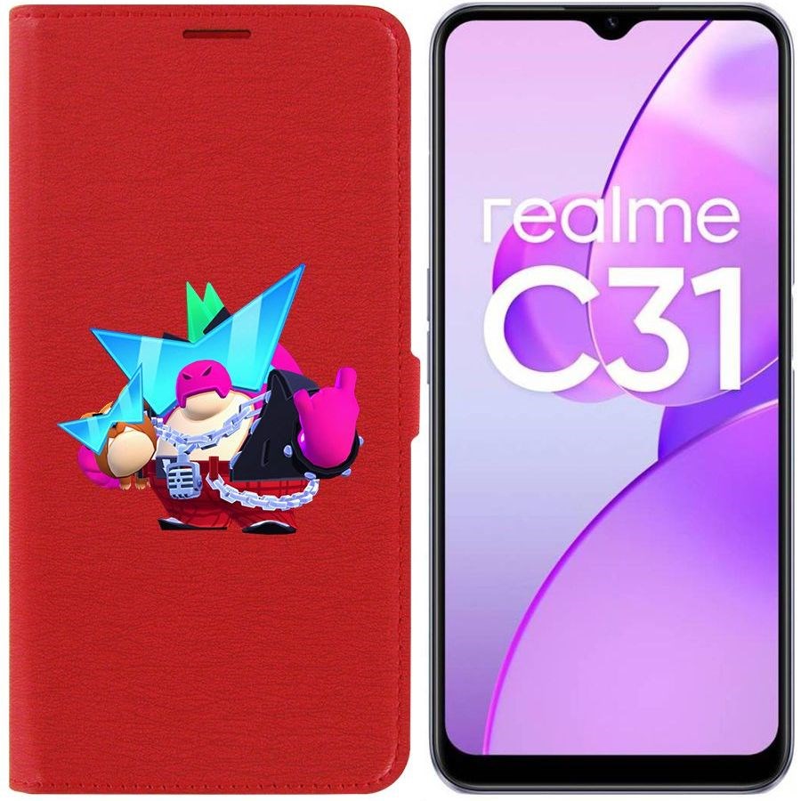 

Чехол-книжка Eco Book для Realme C31 Brawl Stars-Плохиш Базз