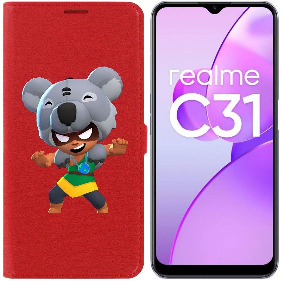 

Чехол-книжка Eco Book для Realme C31 Brawl Stars-Нита Коала