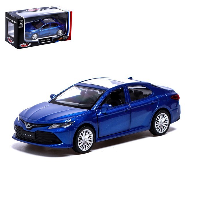 фото Автоград металлическая toyota camry, 1:43, открываются двери, синий 67384