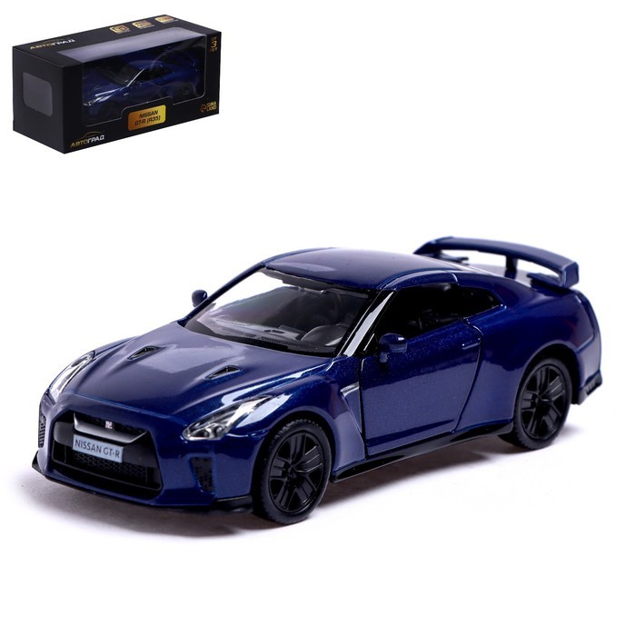 Автоград металлическая Nissan GT-R R35, 1:32, открываются двери, синий 554033