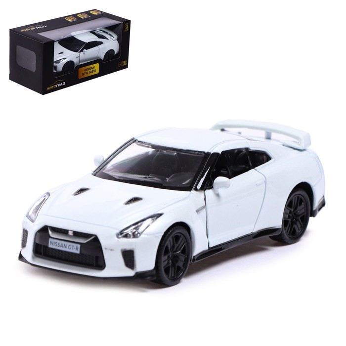 Автоград металлическая Nissan GT-R R35, 1:32, открываются двери, белый 554033