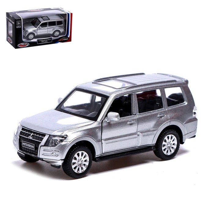 фото Автоград mitsubishi pajero 4wd, 1:43, открываются двери, серый 67341