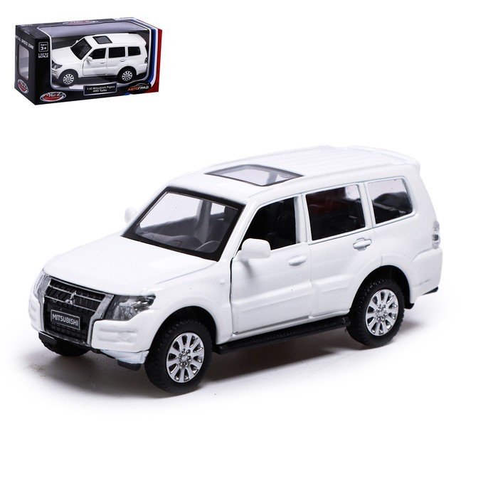 фото Автоград mitsubishi pajero 4wd, 1:43, открываются двери, белый 67341