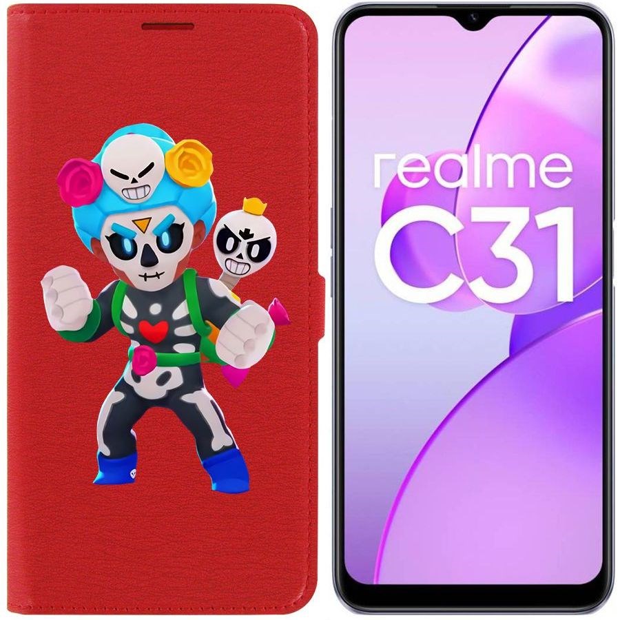 

Чехол-книжка Eco Book для Realme C31 Brawl Stars-Хэллоуинская Роза