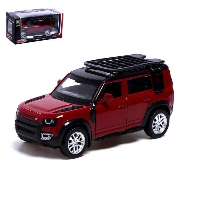 фото Автоград land rover defender 110, 1:43, открываются двери, красный 67702