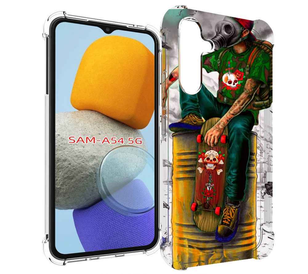 

Чехол MyPads скейтер в противогазе для Samsung Galaxy A54, Tocco