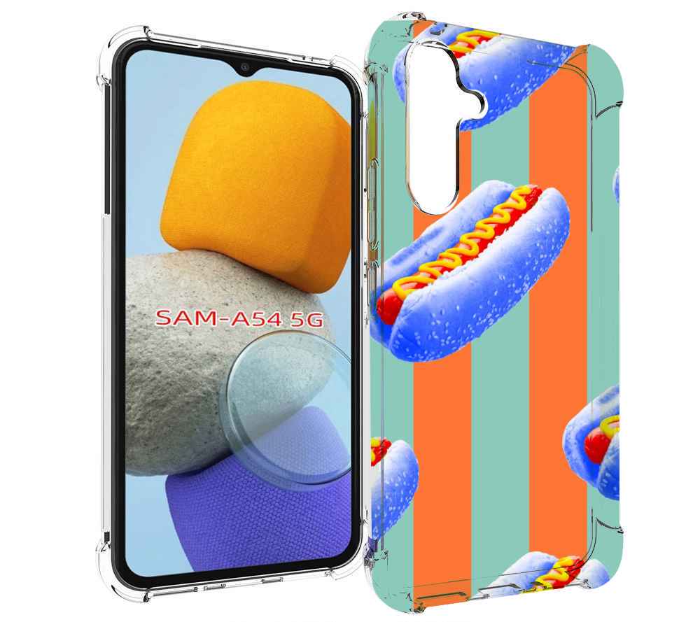 

Чехол MyPads синие хотдоги для Samsung Galaxy A54, Tocco