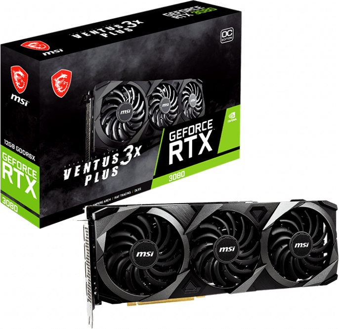 фото Видеокарта msi nvidia geforce rtx 3080 (rtx 3080 ventus 3x plus 12g oc lhr)