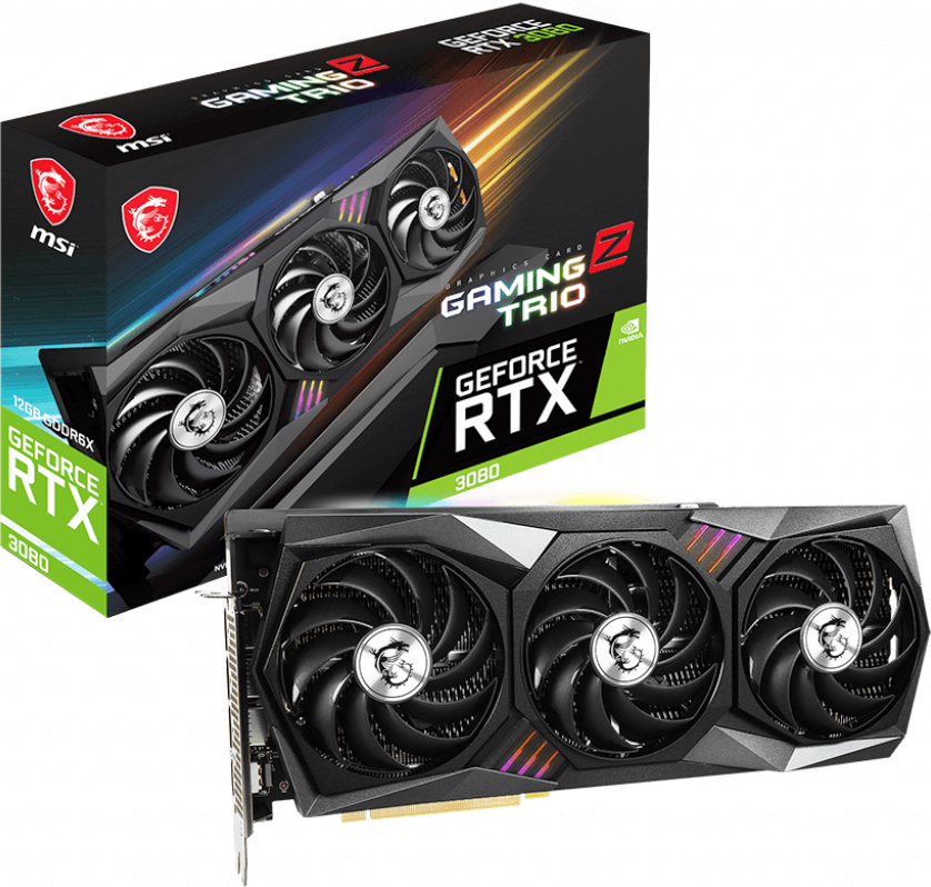 фото Видеокарта msi nvidia geforce rtx 3080 (rtx 3080 gaming z trio 12g lhr)