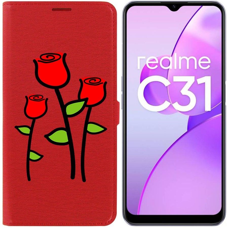 

Чехол-книжка Eco Book для Realme C31 Розочки