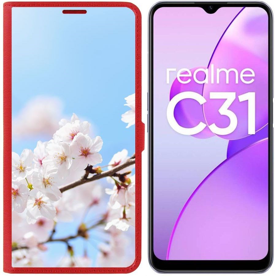 Чехол-книжка Eco Book для Realme C31 Цветение