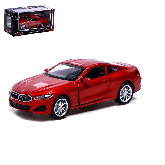 фото Автоград металлическая bmw m850i, 1:44, открываются двери, красный 67340