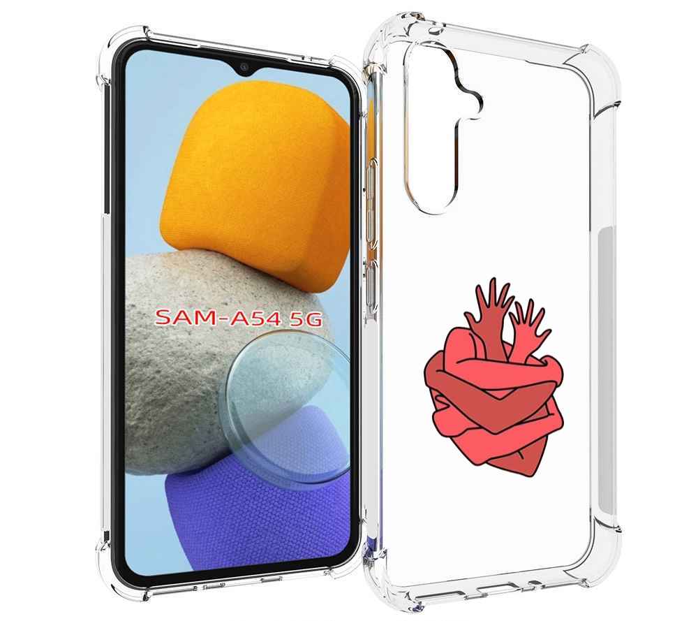 

Чехол MyPads сердце из ручек для Samsung Galaxy A54, Tocco
