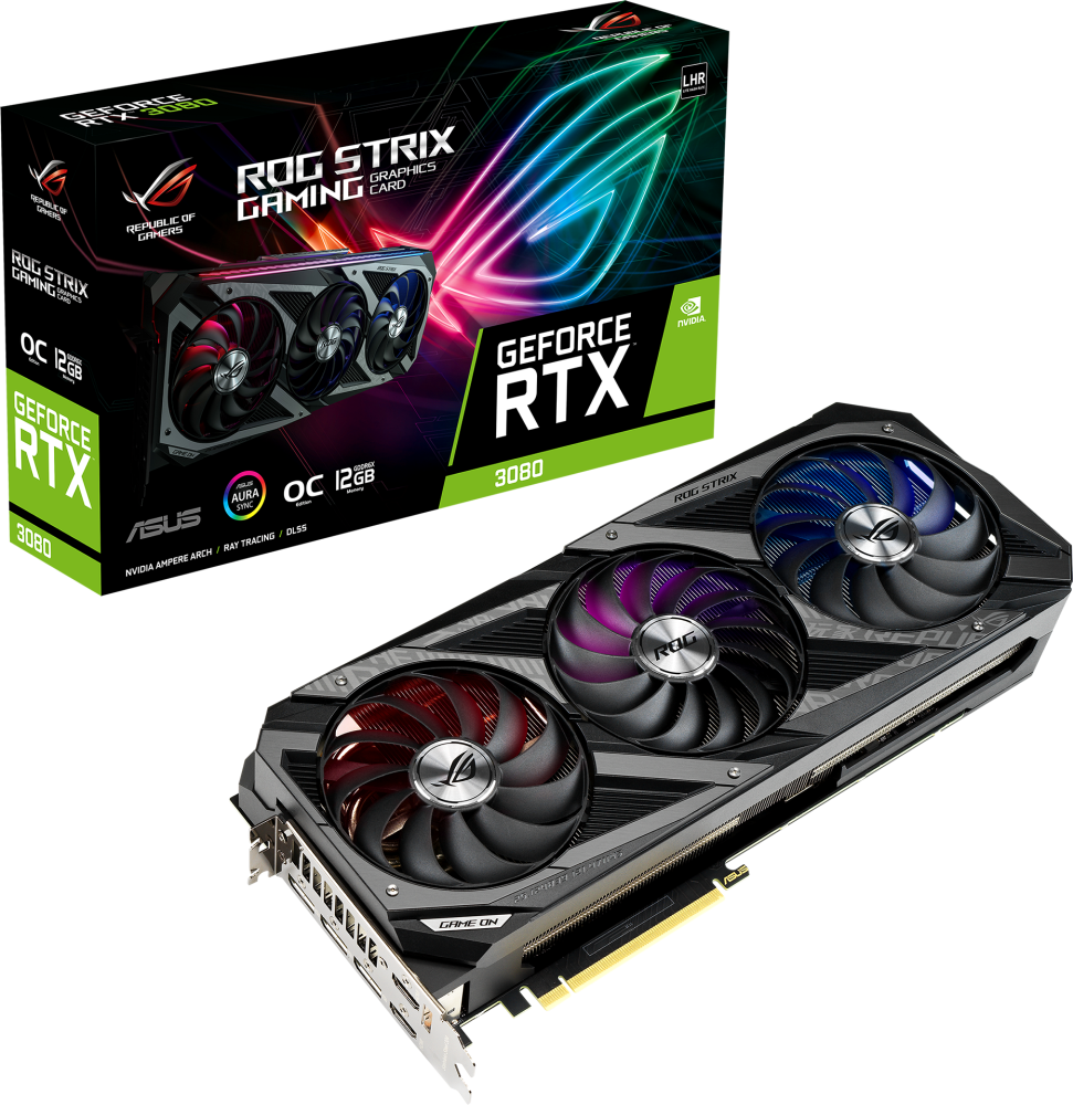 фото Видеокарта asus nvidia geforce rtx 3080 (rog-strix-rtx3080-o12g-gaming)