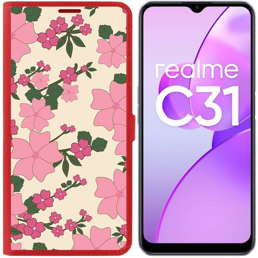 

Чехол-книжка Eco Book для Realme C31 Цветочный паттерн 1