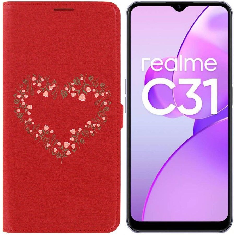 Чехол-книжка Eco Book для Realme C31 Цветочное сердце