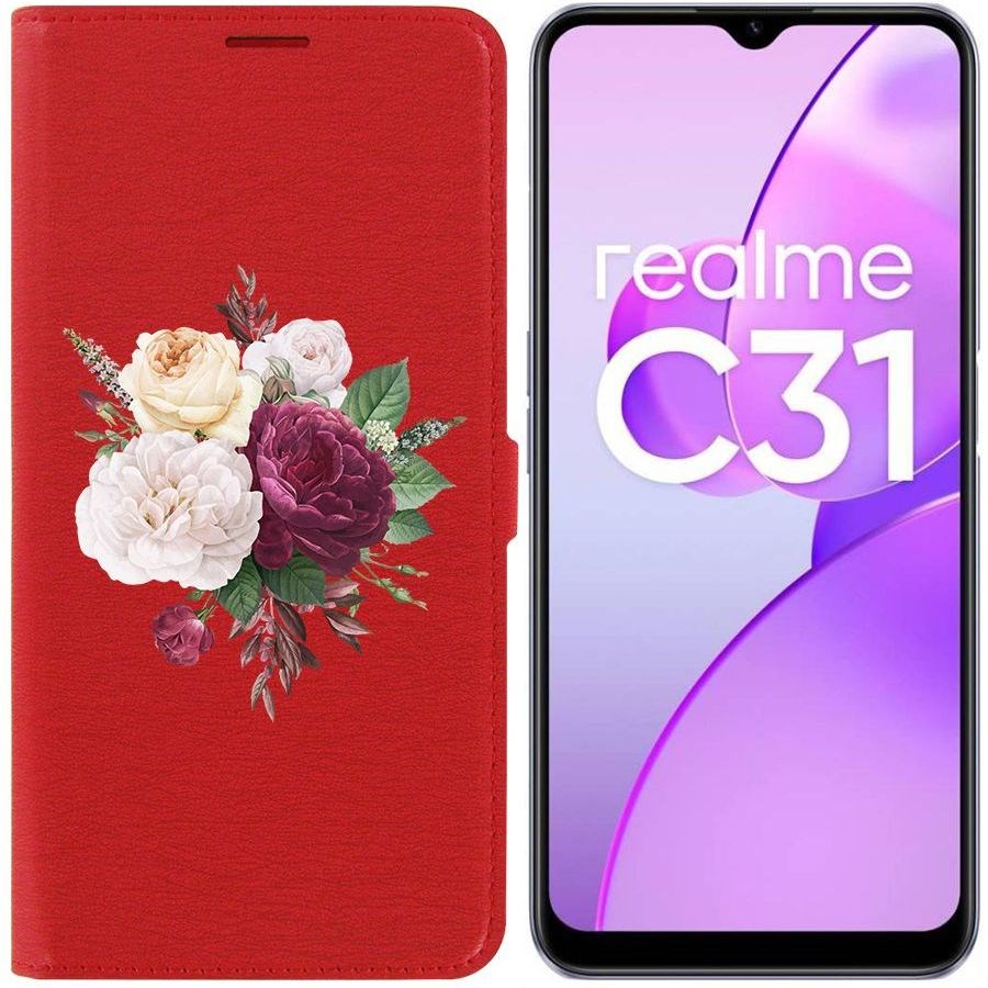 Чехол-книжка Eco Book для Realme C31 Цветочная композиция